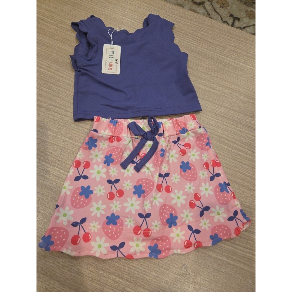 Pete & Lucy Cherry Berry Sweet 2 Piece Set Girls Size 12-18m